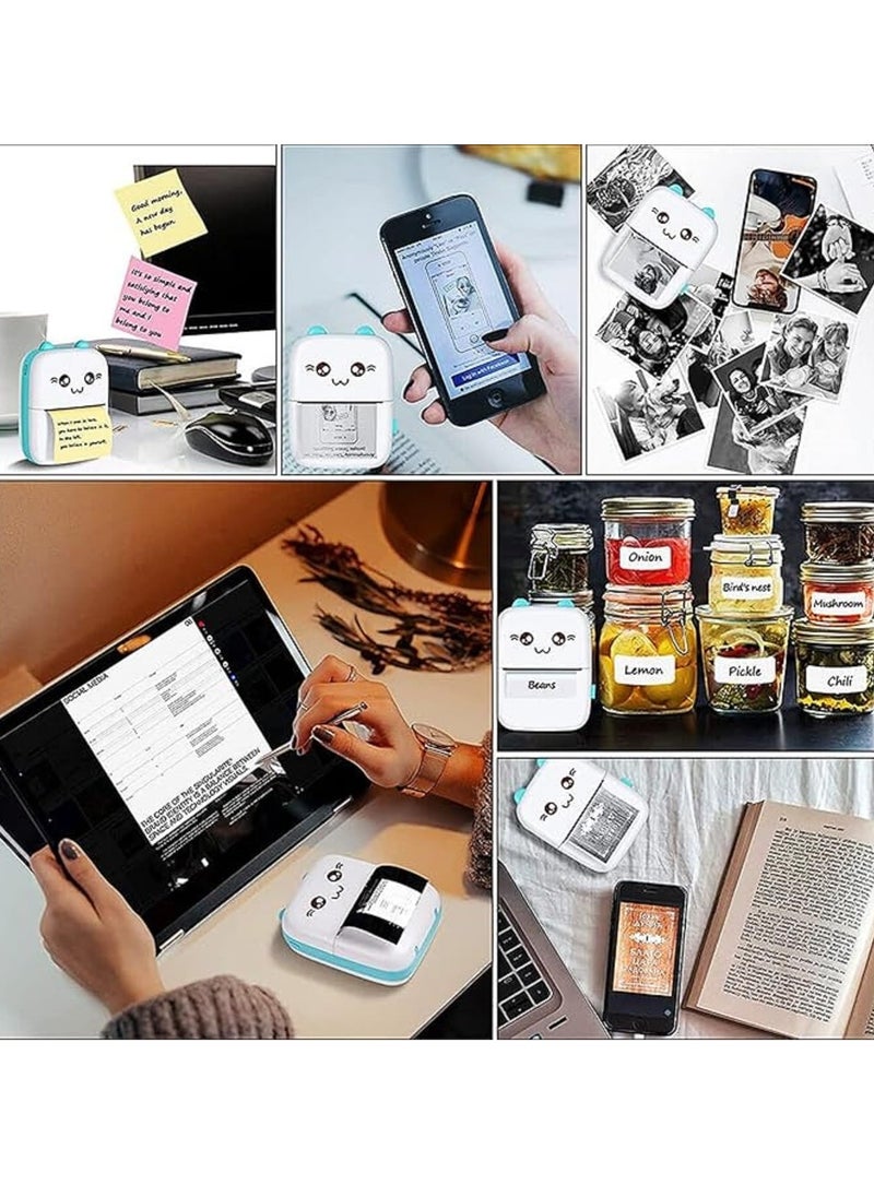 Spaceshoop Portable Mini Printer, Mini Pocket Printer, Thermal Photo Printer for Scrapbooking Text Memo Notes Office Receipts Printing Inkless Pink  - Image 3