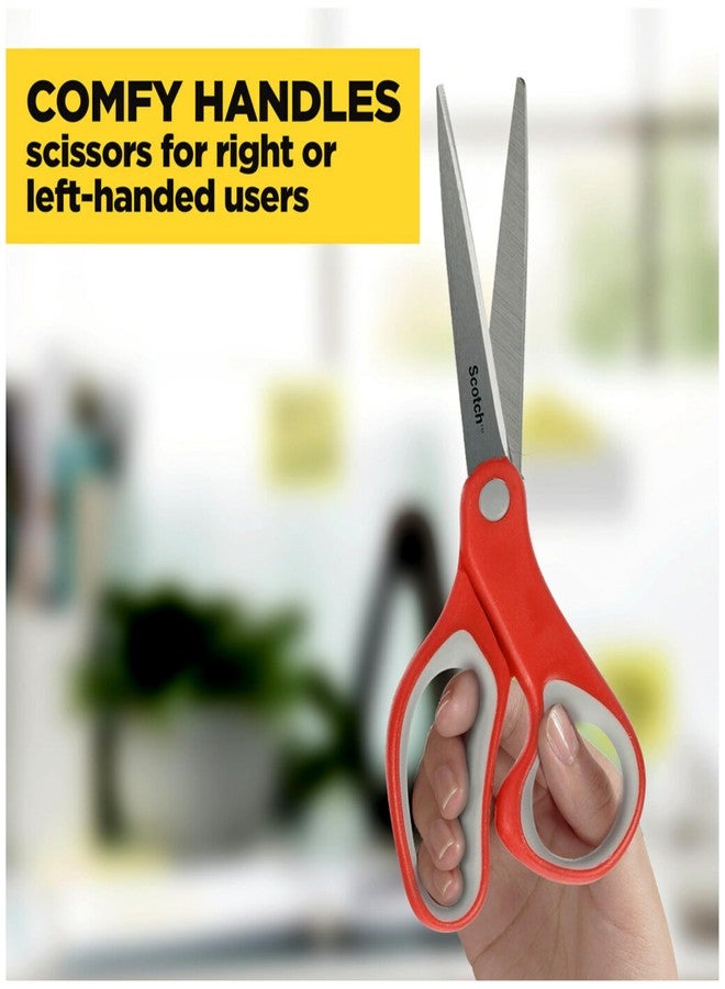 Scotch Multi-Purpose Stainless Steel Scissors, 8 Inches, Red & Gray, Great for Home, School and Office - Image 5