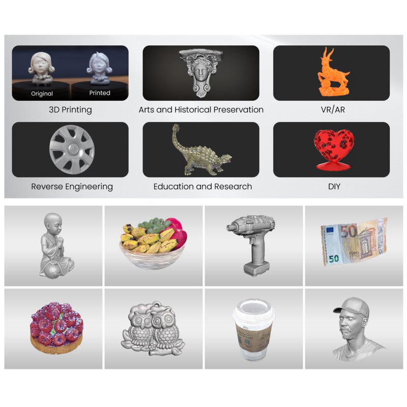 3D Scanner: 0.2mm High Precision Scanning - Color Scanning Portable Scanner With WiFi-6 USB-C Connectivity For 3D Printing And Object Scanning Enthusiasts - Image 2