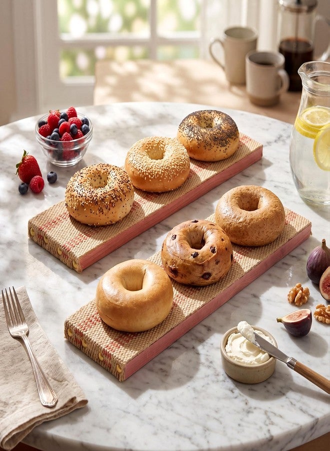 Sliner 3 Pcs Bagel Baking Boards 15.7 x 3.5 x 0.8" Cedar Pine Wood with Burlap Essential Baking Tools Food Grade for Toasting a Beautiful Even Bagel Crust Home Bakers Gift - Image 5