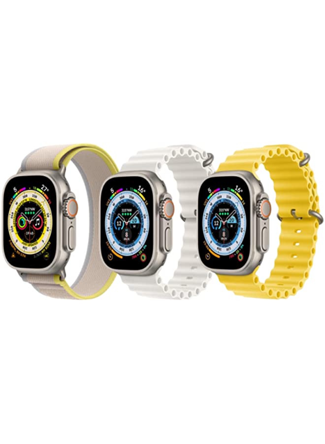 IAF Silicone Ocean Band Green, Pearl White and Red for Apple Watch Ultra 8 49mm Set of 3