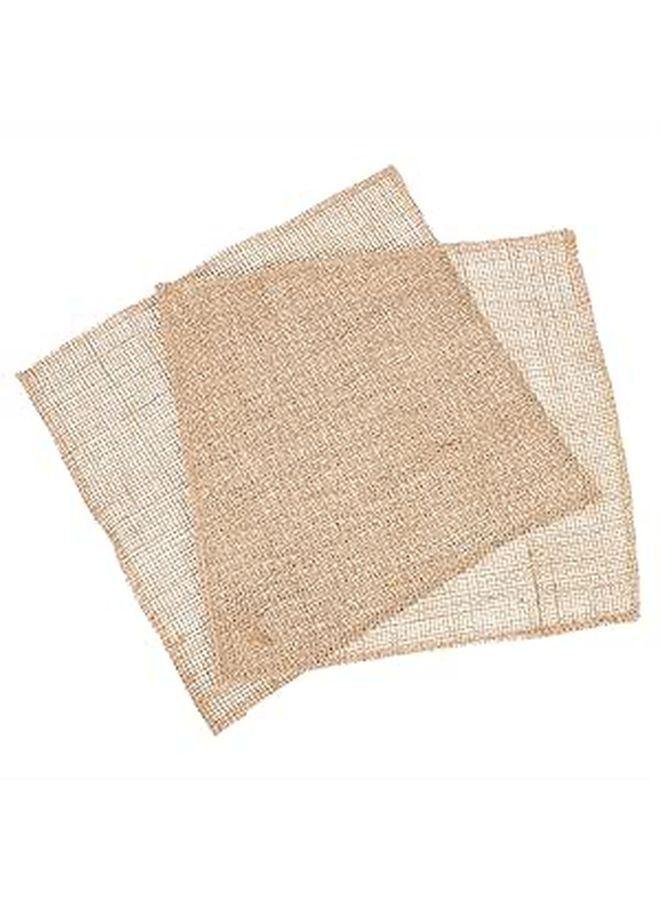 Linen Lace Edge Heat Resistant Placemats Set of 2 for Wedding Banquet Dining Table Decor - Image 1
