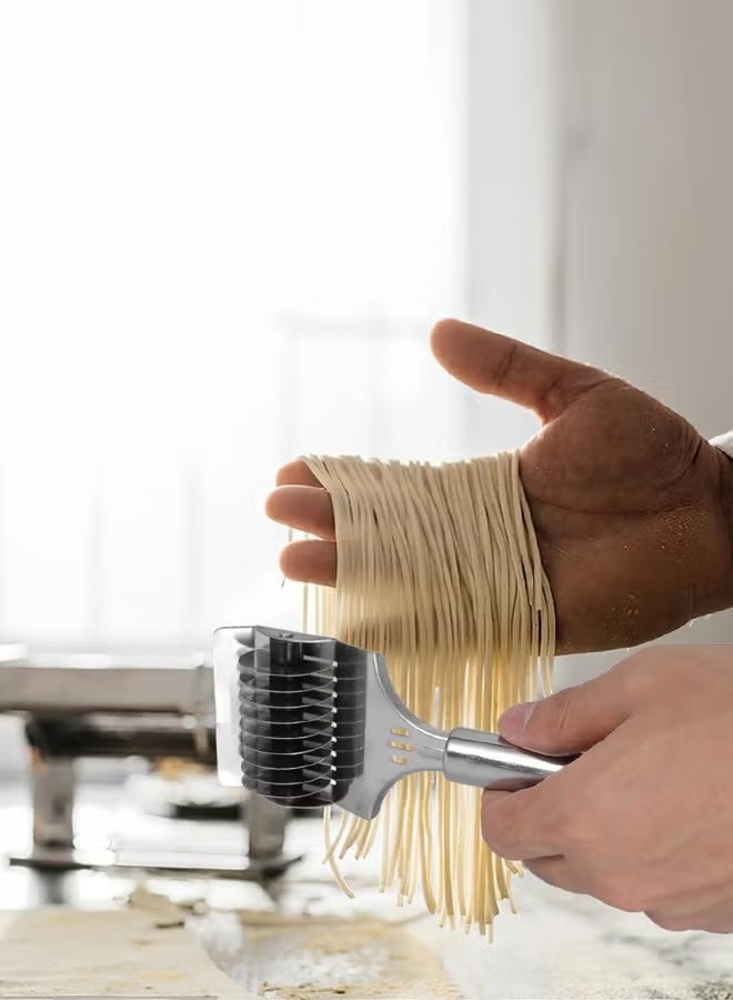 Noodle Cutter, Stainless Steel Noodle Lattice Roller, Dough Cutter Pasta Spaghetti Maker, Handheld Dough Cutter, Noodle Pressing Machine, Noodle Cutter Roller for Kitchen Cooking Tools - Image 4