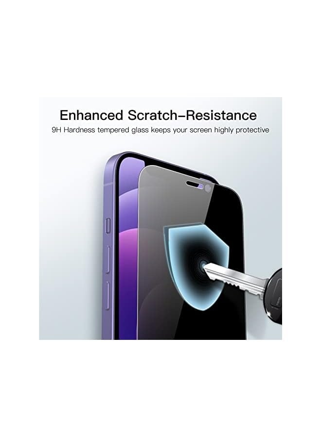 جي تيك واقي شاشة بتغطية كاملة للخصوصية من JETech لهاتف iPhone 12/12 Pro مقاس 6.1 بوصة، طبقة زجاجية مقواة مضادة للتجسس، حافظة حماية من الحافة إلى الحافة، عبوتان - Image 5