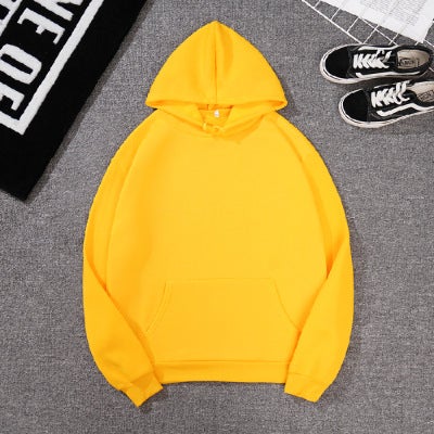 Plain casual hoodie student plus fleece hoodie Hoodies for c Yellow 