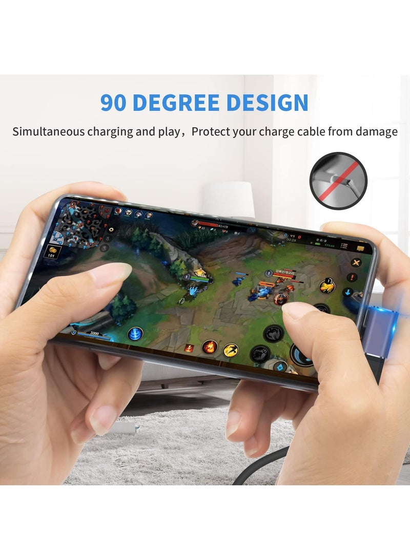 Sweet seven محول USB C بزاوية 90 درجة 2 قطع USB C ذكر إلى أنثى موصل بزاوية 90 درجة مع 40 جيجابت في الثانية PD 100 واط 8K 60 هرتز فيديو شحن متوافق مع Thunderbolt 4 MacBook Pro/Air والمزيد من أجهزة Type C (انحناء جانبي) - Image 3