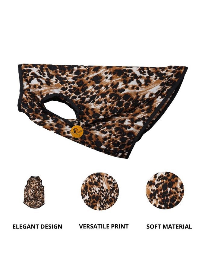 Sage Square Crazy Printed Dog T-Shirt, Trending Dog T-Shirt, Ultra Soft & Light Weight, Comfortable & Breathable Dog Apparel, Trendy Outfit (Xxlarge - 28 Inch) (Leopard Print) - Image 2