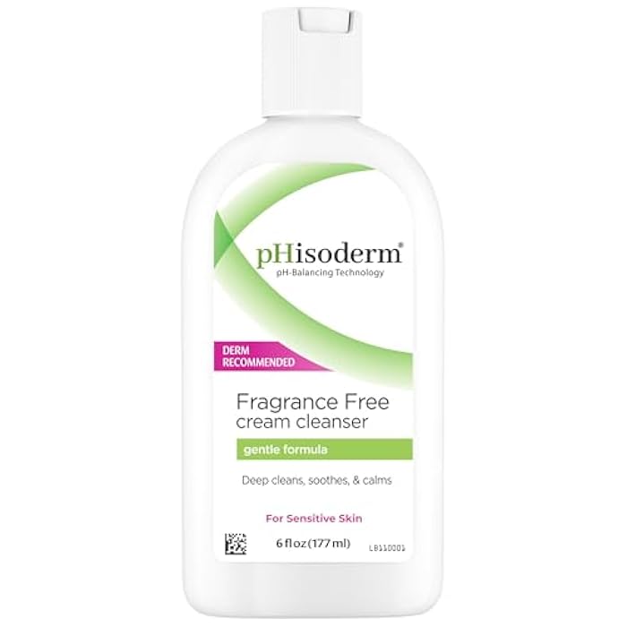 pHisoderm Fragrance Free Cream Face Cleanser With Aloe and Oats to Soothe & Calm, Non-foaming pH Balanced Sensitive Skin Face Wash, 6 Fl Oz (3 x 6 fl oz) - Image 1