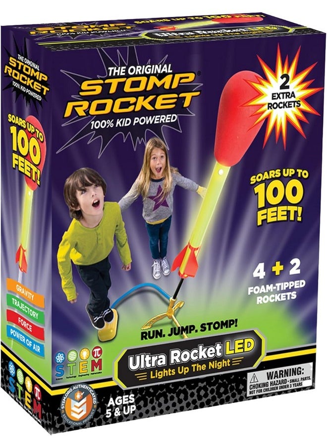 Stomp Rocket - Ultra Led Rocket Launcher For Kids, 6 Led Foam Tipped Rockets - Fun Backyard & Outdoor Kids Toys Gifts For Boys & Girls - Toy Foam Blaster Set - Multi-Player Adjustable Launch Stand - Image 1