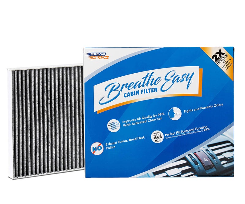 Spearhead Odor Defense Breathe Easy AC Heater Cabin Filter Fits 201123 300 201123 Challenger 201123 Charger Like OEM Up to 25 Longer Lasting wActivated Carbon BE668