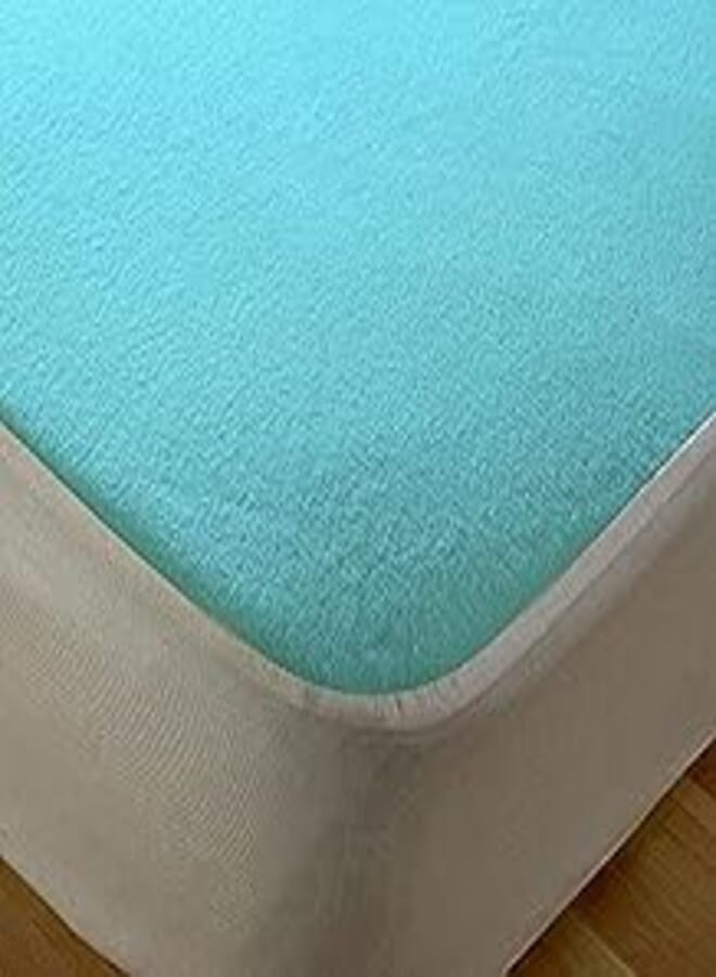 Mattress protector color Turquoise size 120cm x 200cm 