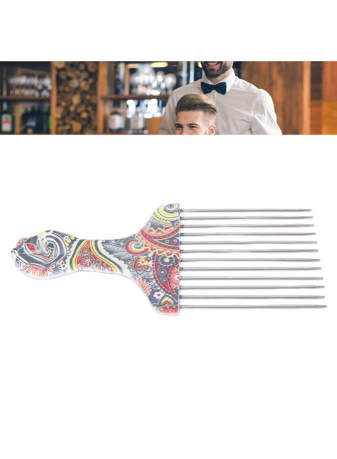 Ymiko Hair Pick Afro Pick For Hair Hair Pick Comb Professional Afro Stainless Steel Detangle Hair Pick Comb For Curly Hair Styling Metal Hair Pick(Waist Flower K4) - Image 4