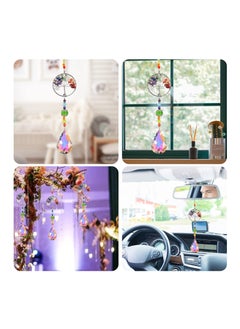 Excefore Chakra Healing Crystal Stone Sun Catchers for Windows, Tree of Life Tandem Natural Quartz Gemstone Pendant Rainbow Maker Suncatcher, Spiritual Gifts for Women  - Image 4