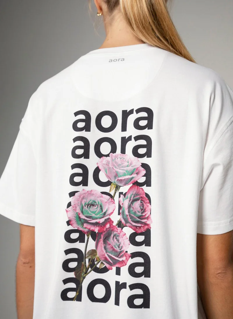 Aora  Aora Unisex Season Graphic T-shirt – Lightweight Cotton, Nature-Inspired Print, Relaxed Fit – White (V12 Edition)  | Best Price UAE
