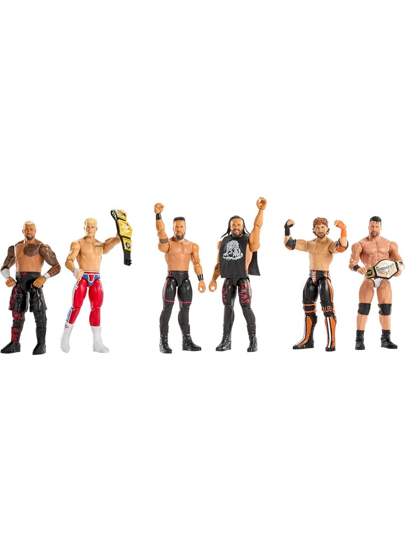ماتيل جيمز مجموعة شخصيات WWE Main Event Showdown المكونة من قطعتين مع ملحق، سلسلة رقم 24، مجموعة تاما تونغا وجاكوب فاتو القابلة للتجميع، 6 بوصات - Image 2