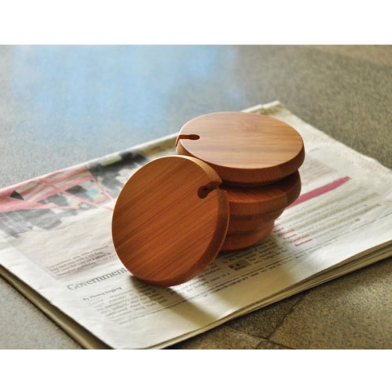 Natural Wooden Mug Lid with Spoon Hole 3 Pack Easy to Clean Keeps Drinks Warm - Image 3