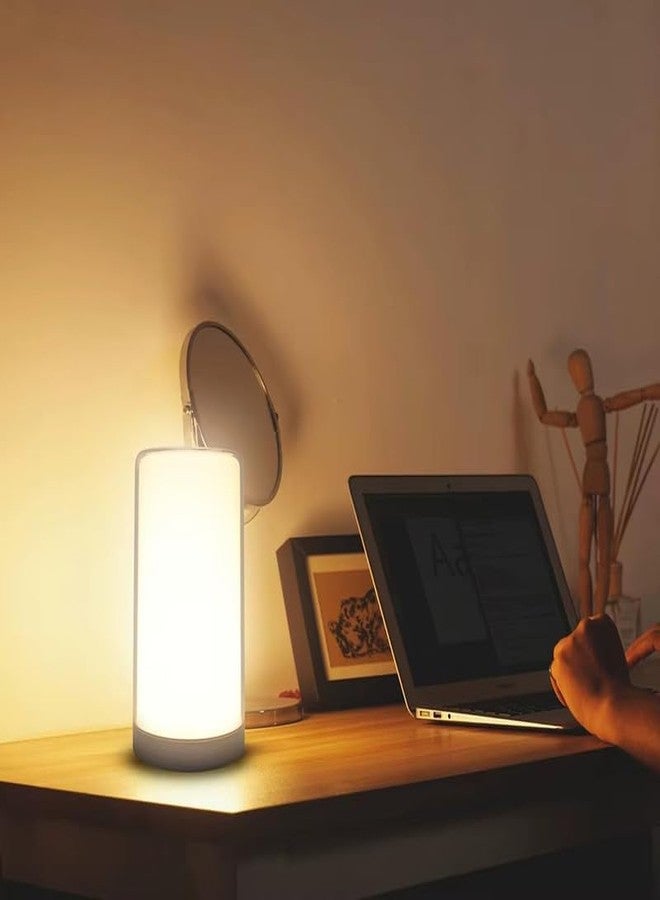 Pekos Modern LED Night Light 3-Color Modes Touch Control USB Rechargeable Bedside Lamp Adjustable Brightness Table Lamp for Home Bedroom Study Living Room Portable Minimalist Night Lamp (1 Pcs) - Image 4