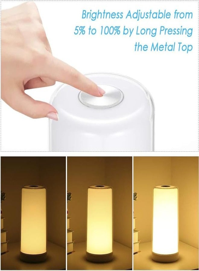 Pekos Modern LED Night Light 3-Color Modes Touch Control USB Rechargeable Bedside Lamp Adjustable Brightness Table Lamp for Home Bedroom Study Living Room Portable Minimalist Night Lamp (1 Pcs) - Image 3