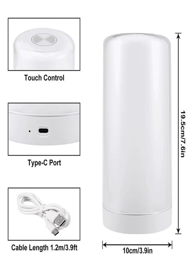 Pekos Modern LED Night Light 3-Color Modes Touch Control USB Rechargeable Bedside Lamp Adjustable Brightness Table Lamp for Home Bedroom Study Living Room Portable Minimalist Night Lamp (1 Pcs) - Image 2