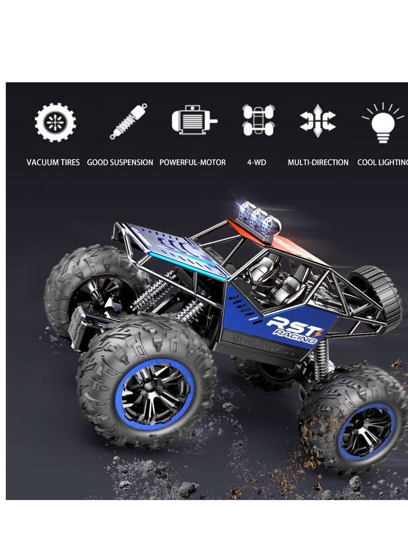 Rock Climbing Stunt RC Car 4WD 2.4GHz Remote Control truck with off road tires LED Lights RC drift cars BLUE - Image 2
