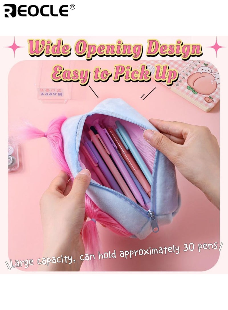 ريوكل حافظة أقلام رصاص للأطفال بتصميم كرتوني فاخر مع تفاصيل زخرفية ثلاثية الأبعاد منظم واسع وممتع للقرطاسية اليومية والأغراض الصغيرة أثناء التنقل - Image 4