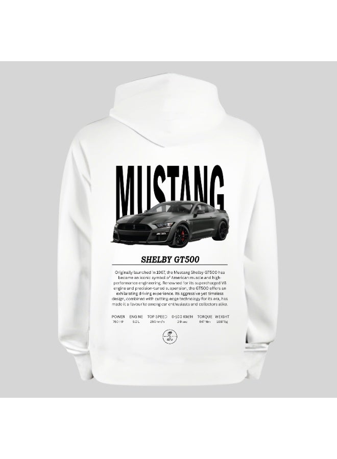 Khamsify Premium GT500 Edition Hoodie – Heavyweight Cotton Streetwear Pullover – High-Performance Black Muscle Car Back Print Casual Sweatshirt - Image 3