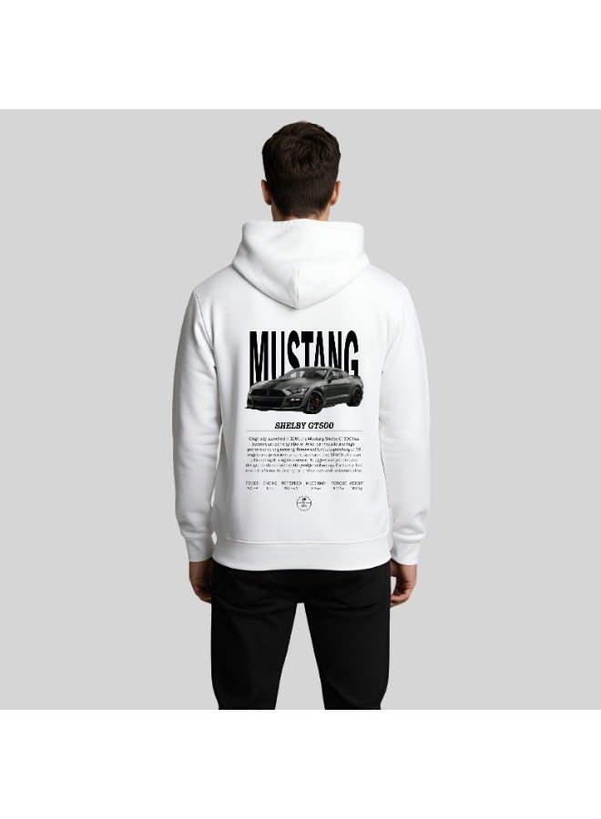 Khamsify Premium GT500 Edition Hoodie – Heavyweight Cotton Streetwear Pullover – High-Performance Black Muscle Car Back Print Casual Sweatshirt - Image 2