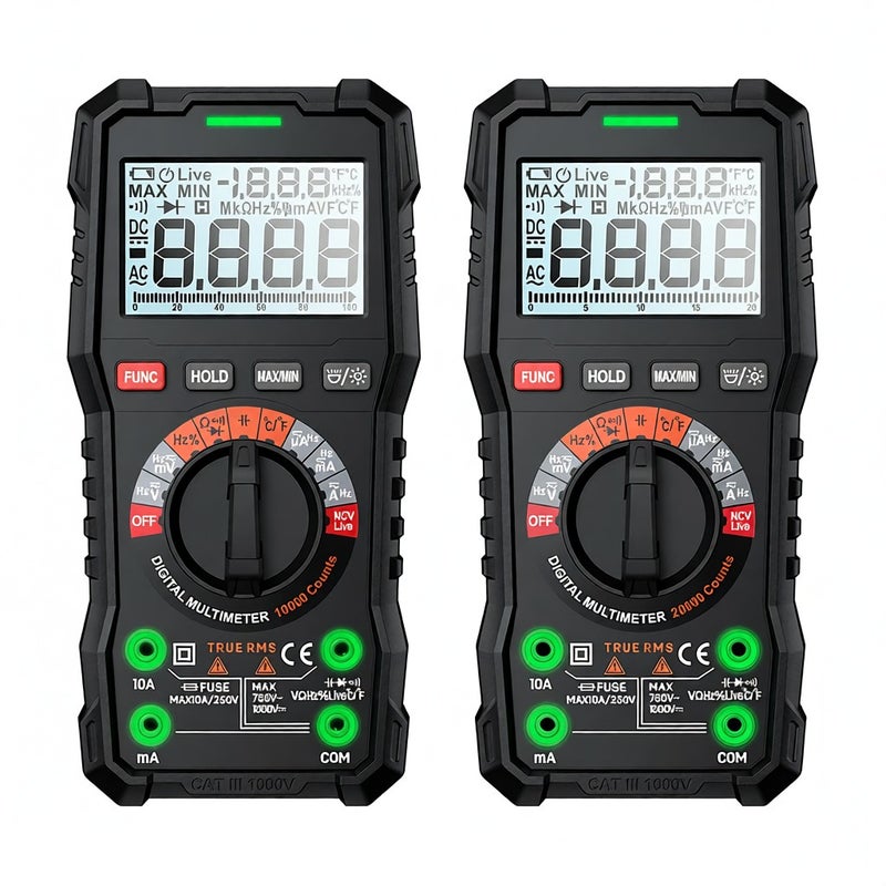 المقياس الرقمي HABOTEST HT136A مع 10000 عد للكشف عن الجهد والتيار، مع اختبار السعة والمقاومة والتردد والدرجة الحرارية - Image 3