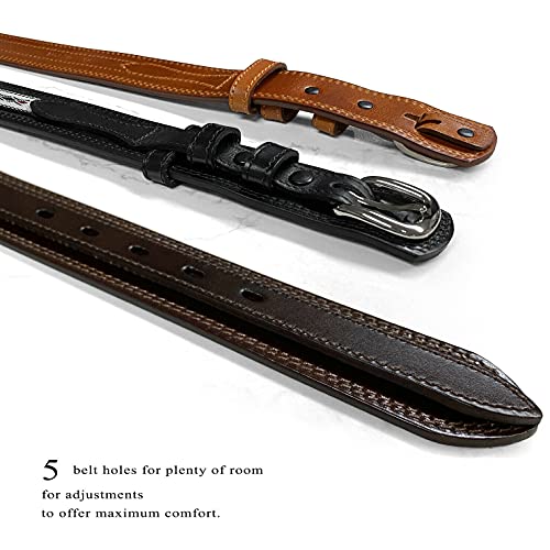 Belts.com 10569 Genuine Full Grain Leather Southwestern Woven Diamond Pattern Cloth Ranger Belt (Black, 38) - Image 5