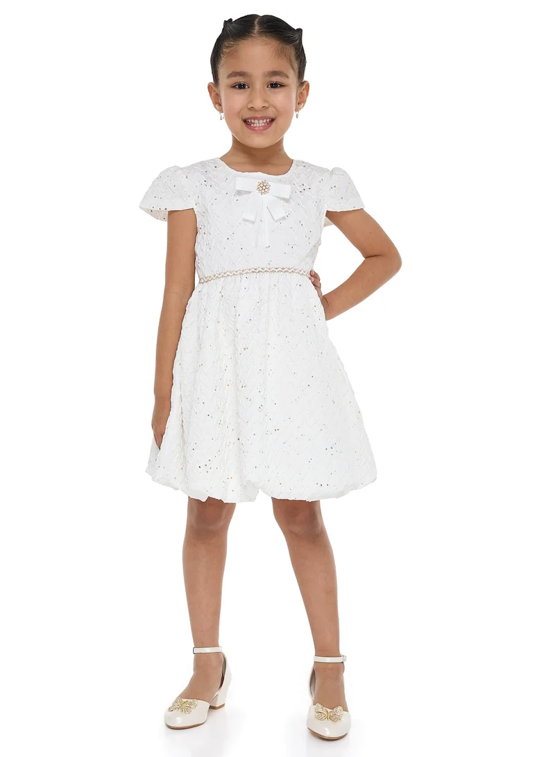 victor and jane Textured Bow Dress