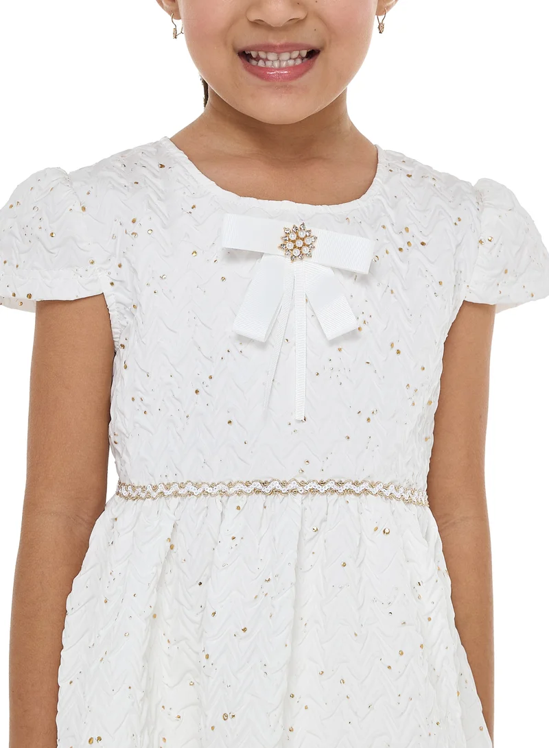 victor and jane Textured Bow Dress