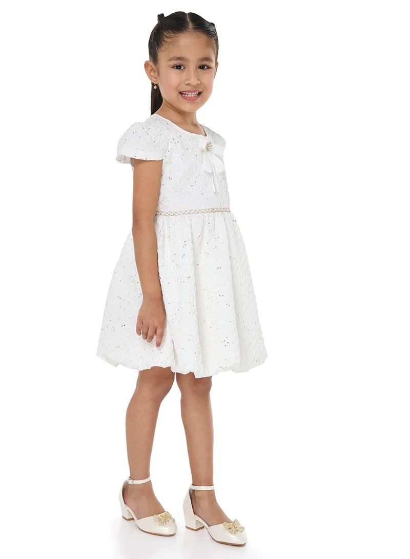 victor and jane Textured Bow Dress