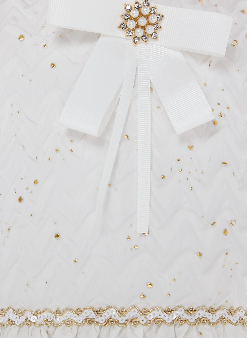 victor and jane Textured Bow Dress