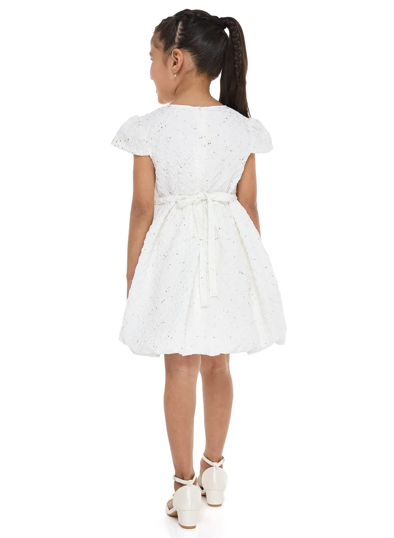 victor and jane Textured Bow Dress