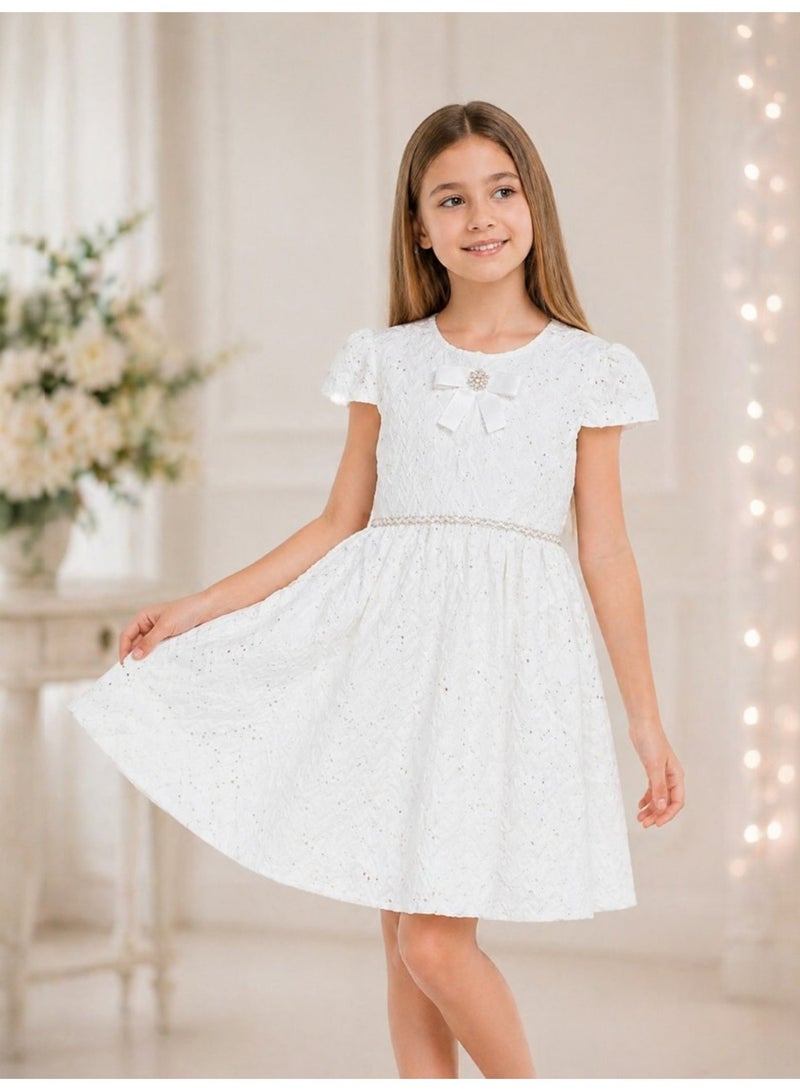 victor and jane Textured Bow Dress - Image 1