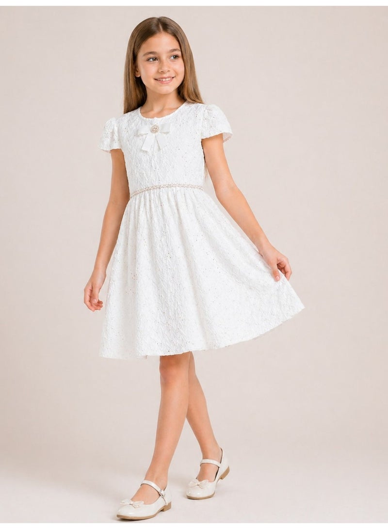 victor and jane Textured Bow Dress - Image 4