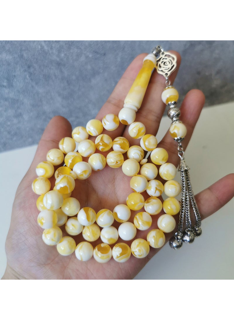 OLUDENIZ Luxury Tasbih - Natural Rose Agate Stone Muslim Prayer Beads, Turkish Misbaha, 33 Beads, Fashionable Tasbeeh  - Image 3
