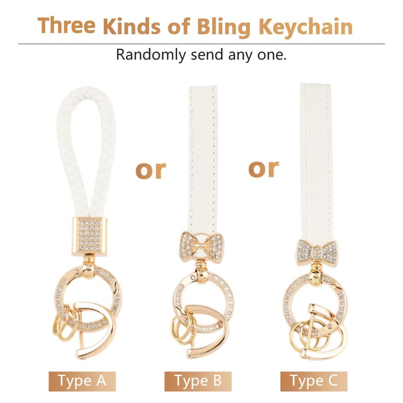 PIFOOG for Mercedes Key Fob Cover TPU Key Case Soft Car Keys Protector Fit Mercedes Benz AMG C E M S CLS CLA GLK GLA GLC GLE Smart Remote Key Keychain Girly Women White Gold - Image 2