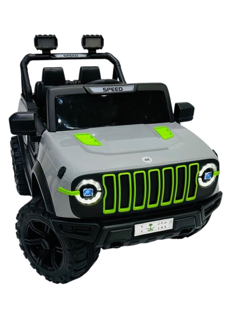 StarKids Electric Ride On Jeep Car With Remote Control For Kids Grey - Image 1