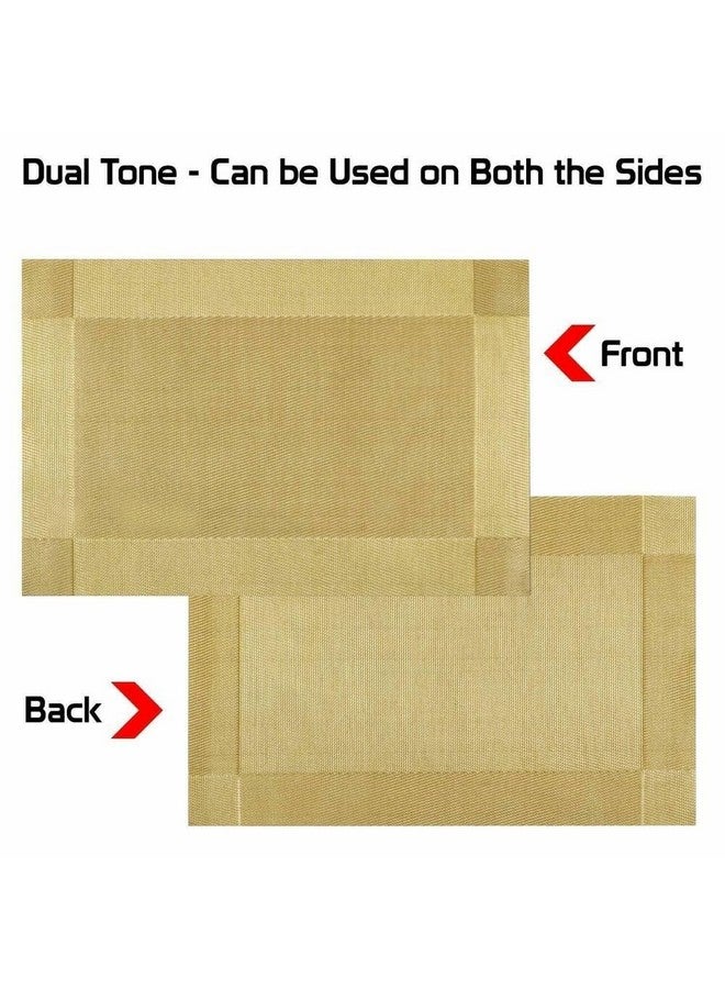 TASKHOUSE Table Runner Non-Slip, Durable PVC Woven Vinyl, Stain Resistant for Kitchen, Dining Table, Bedroom (Gold, Pack of 2) - Image 3