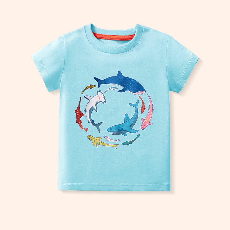 25 Years Summer Children'S Short-Sleeved T-Shirt Cartoon Boys And Girls Cartoon Children'S T-Shirt Multi-Piece Cotton Top Short-Sleeved Summer - Image 1