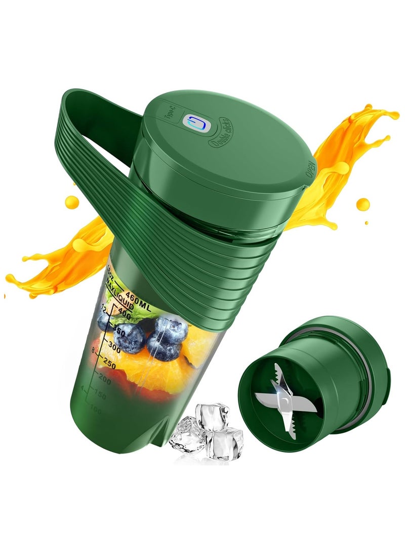 RIYAD GADGETS Portable Juicer Blender: Rechargeable Personal Blender with Four Ultra-Sharp Blades, Perfect for Travel, Gym, and Office (Green) - Image 1