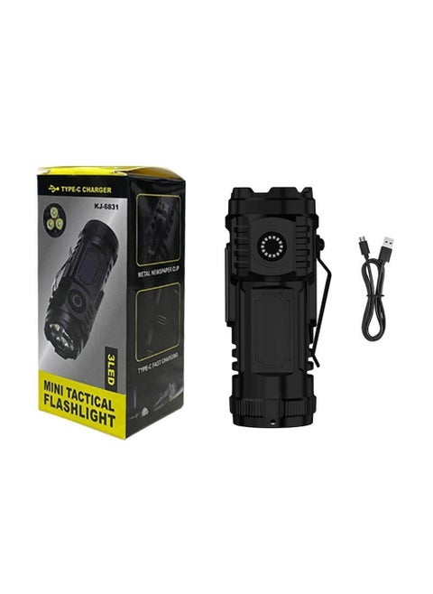 Evolluxi 4 Mode Led Torch Lights Rechargeable Emergency Light Multifunctional Portable Flashlight High Power Long Distance Beam Range Car Rescue Torch with Hammer Window Glass