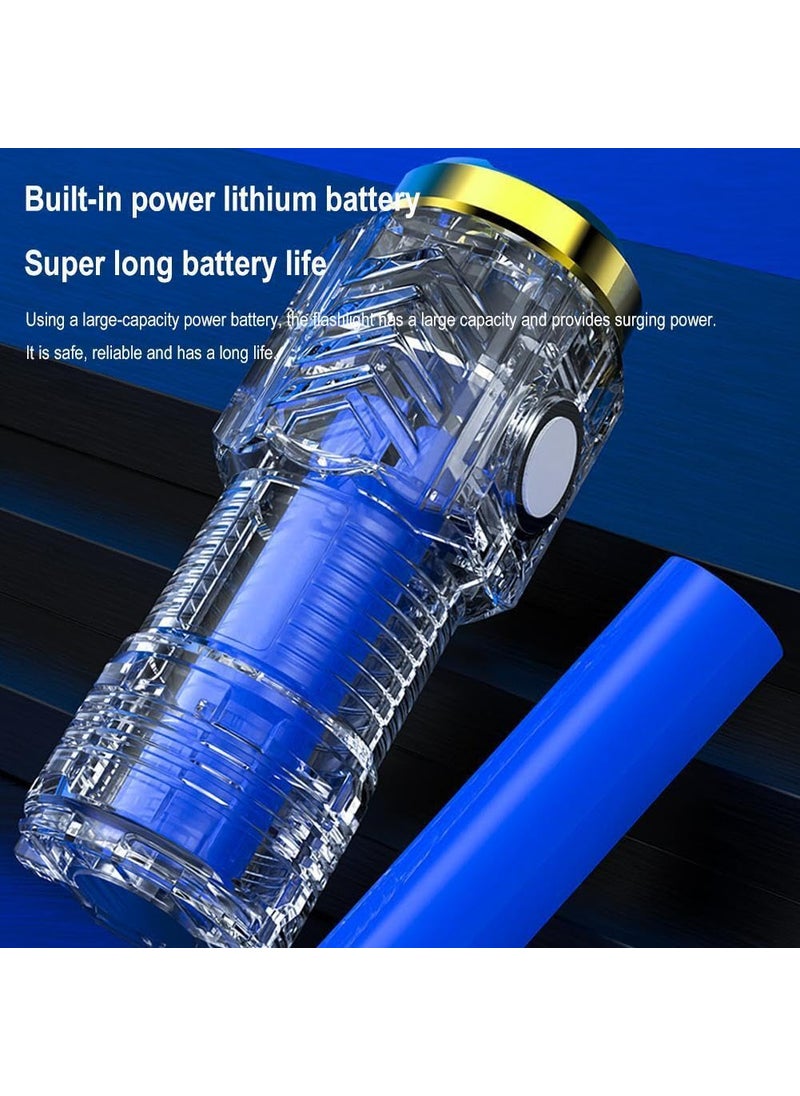 Evolluxi Evolluxi 4 Mode Led Torch Lights Rechargeable Emergency Light Multifunctional Portable Flashlight High Power Long Distance Beam Range Car Rescue Torch with Hammer Window Glass  - Image 3