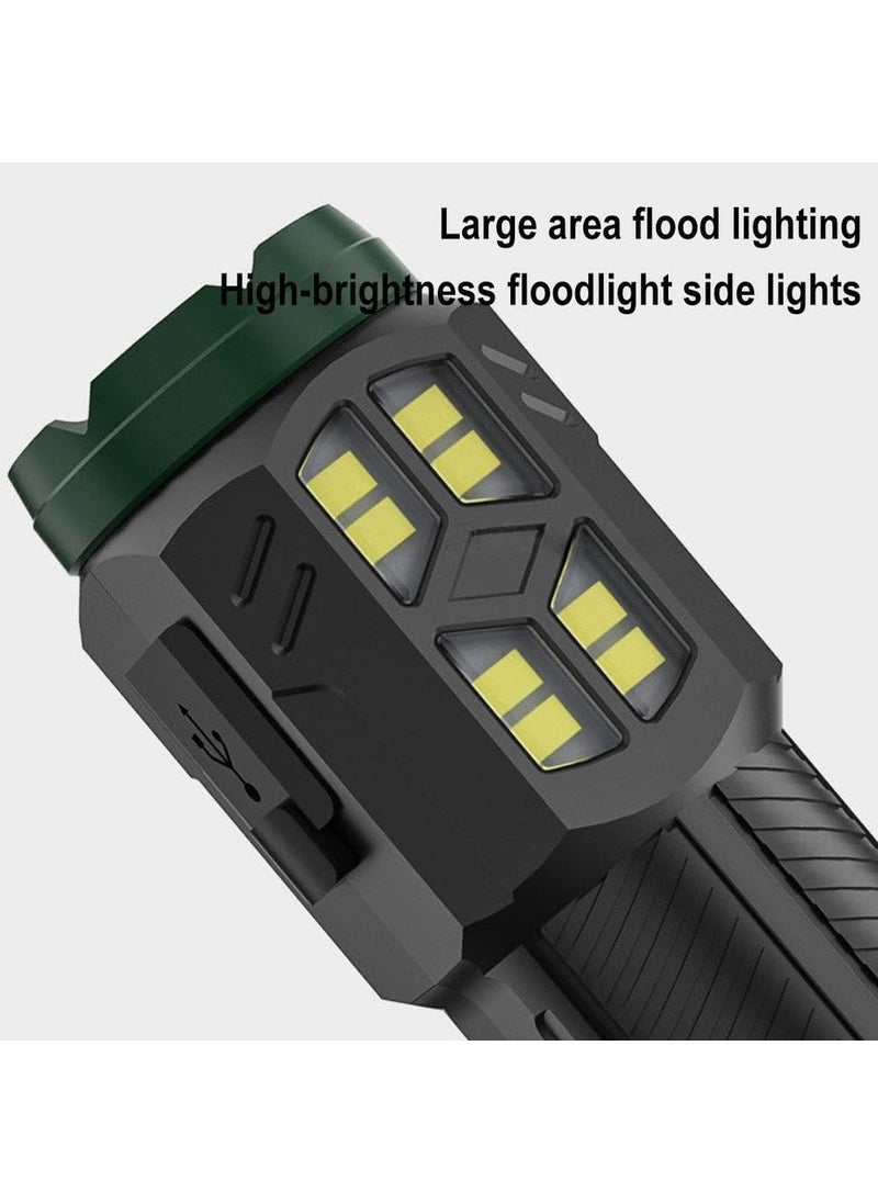Evolluxi Evolluxi 4 Mode Led Torch Lights Rechargeable Emergency Light Multifunctional Portable Flashlight High Power Long Distance Beam Range Car Rescue Torch with Hammer Window Glass  - Image 2