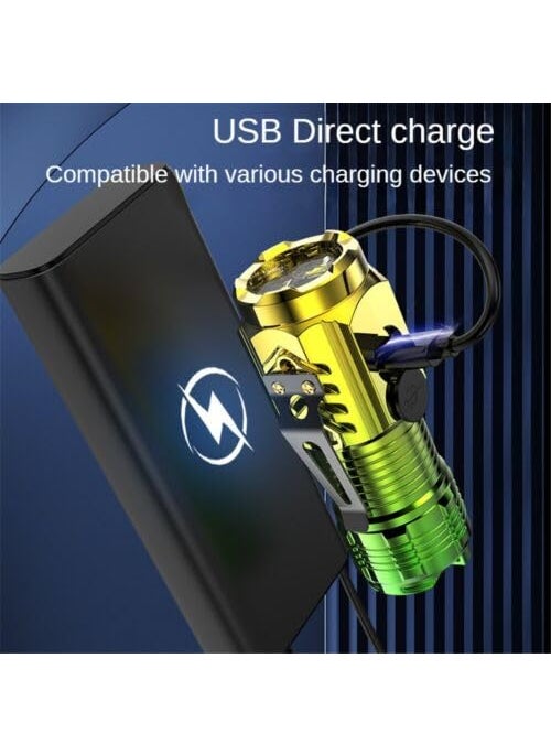 Evolluxi Evolluxi 4 Mode Led Torch Lights Rechargeable Emergency Light Multifunctional Portable Flashlight High Power Long Distance Beam Range Car Rescue Torch with Hammer Window Glass  - Image 5