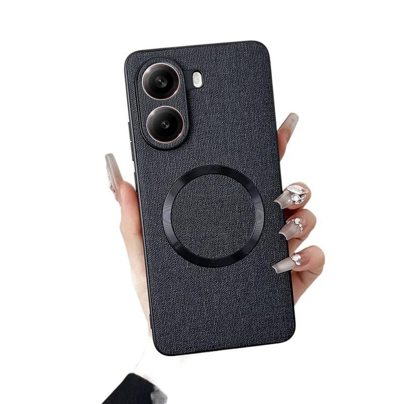 Plastic Protective Case for redminote13pro/pocox6 with Drop Protection and Anti-Fingerprint plus Shockproof plus Strong Magnetic plus Fabric Texture in Gray - Image 3