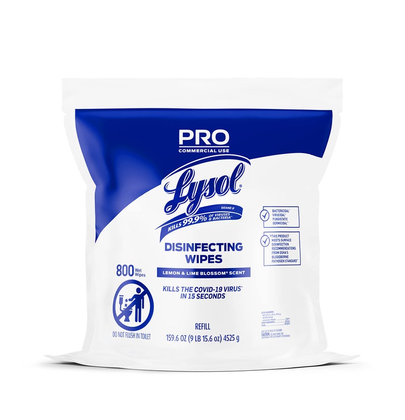 LYSOL® Professional - Disinfecting Wipes - Lemon & Lime Blossom® Refill Bag 2/800 ct.