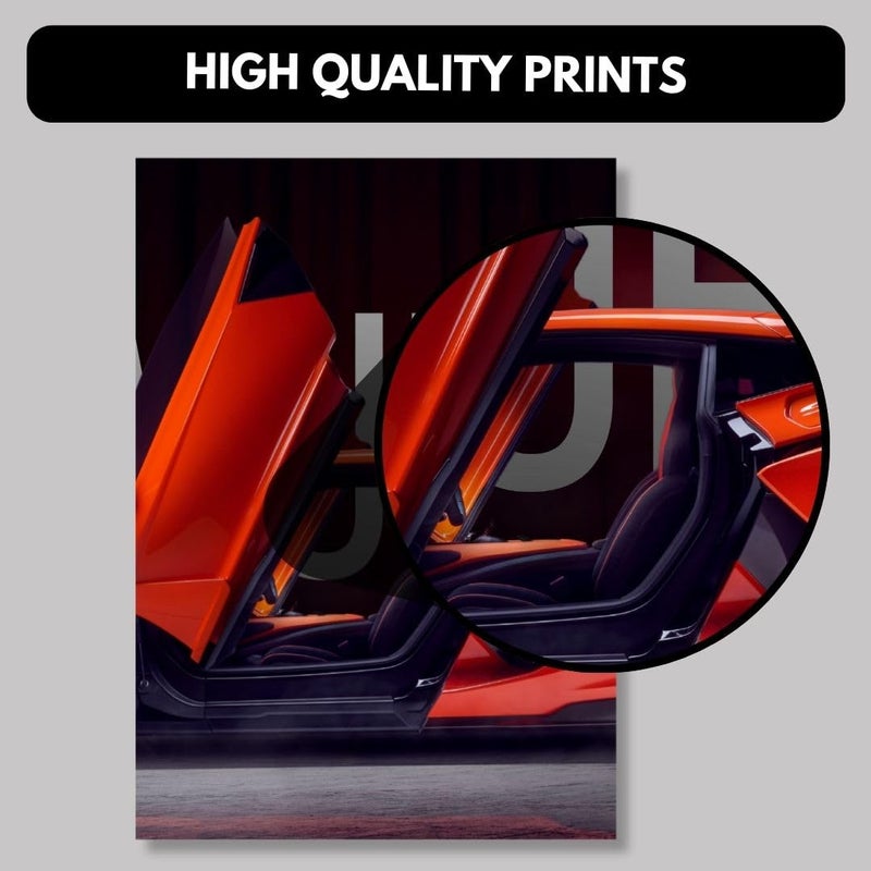 Funk You Store Paper Lamborghini Revuelto Poster Split Design Car Poster | 3 A3 Sized Car Posters for Wall | Large Size (89 x 42 cm) Lamborghini Wall Decor | Supercar Posters for Wall | Lambo Supercar - Image 4