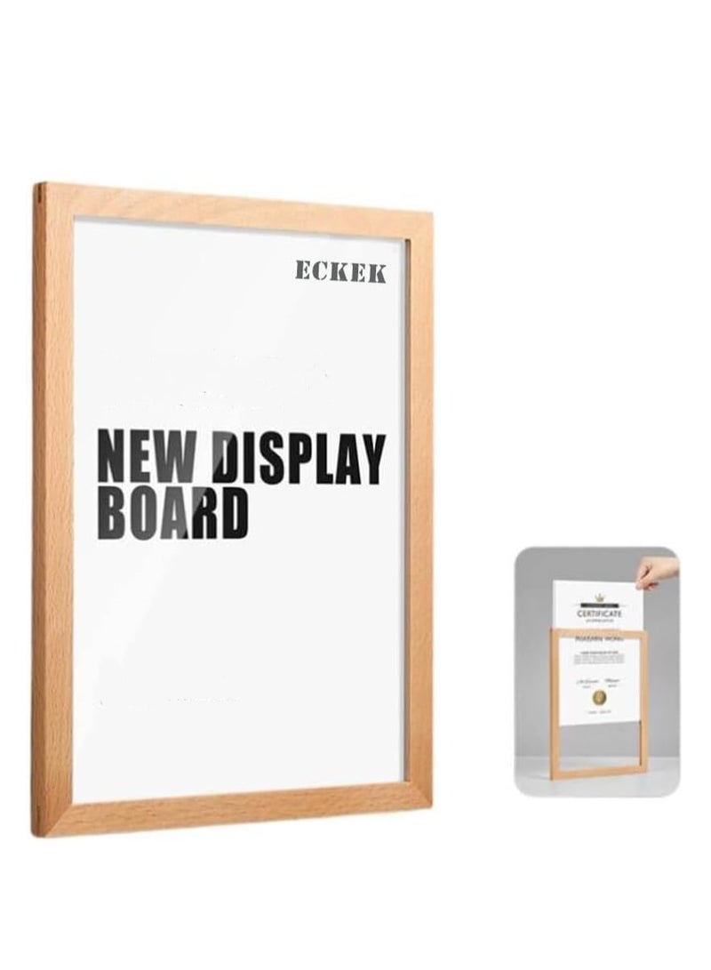 Eckek  Wall Mount Acrylic Sign Holder Self Adhesive Magnetic Display Frame Clear Document Frame for Office, Store, School, Home, Wall Picture Frame - Image 2